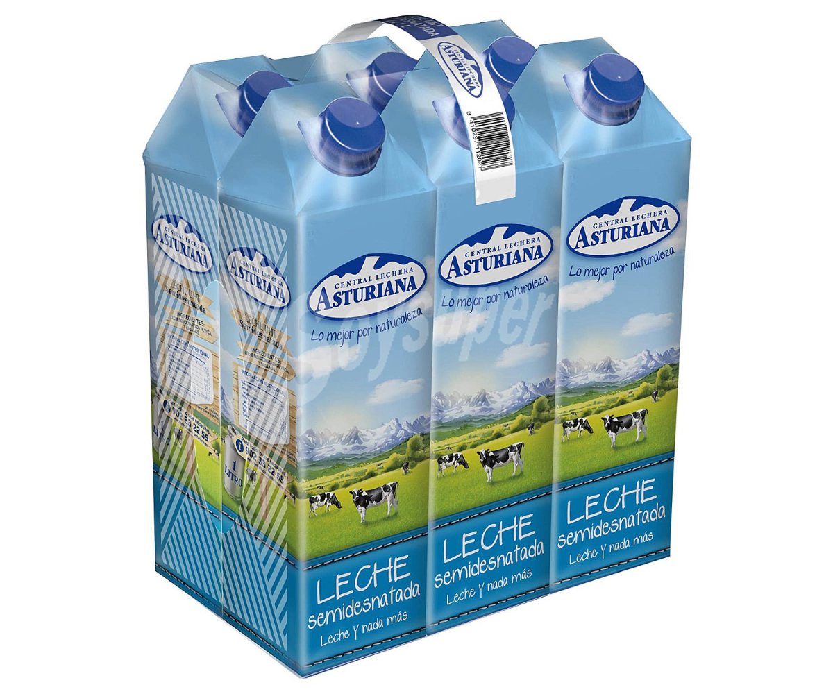 Leche Semidesnatada Central Lechera Asturiana 6 X 1 L Colmenar Viejo Los Ultramarinos